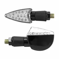 CLIGNOTANT MOTO AVOC HINO 17 LEDS BASE ABS TRANSPARENT/NOIR 17 LEDS (L 58mm / H 28mm / L 45mm) (HOMOLOGUE ECE) (PAIRE)