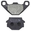 PLAQUETTE DE FREIN NEWFREN POUR PEUGEOT DJANGO 125 ALLURE-EVASION-SPORT 2014> / KYMCO 125 AGILITY 2008>2012 (L 85mm / 56mm - H 43mm / 37mm - P 8mm / 10.2mm) (FD0073BE) (ELITE ORGANIQUE)