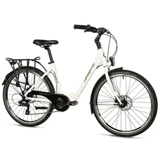 CONVENTIONAL BICYCLE CITY BIKE 26 LEADER FOX DOMESTA 2025 WOMEN'S WHITE 7-SPEED FRAME ALUMINIUM 17 INCHES (SIZE ADULT 165 TO 173 cm)
