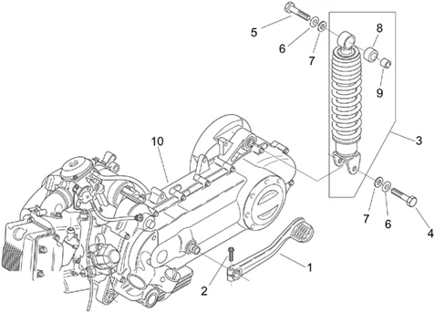 Moteur - Suspension arriere
