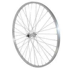 TREKKING WHEEL/CITY BRAKE SHOE 700 X 28 - 35 FRONT RIM AND HUB ALUMINIUM AXLE PLEIN (SOLD WITH NUT 9X100) RIM 19C