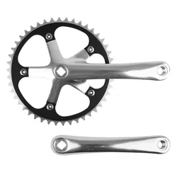 ROAD CRANKSET FIXIE 3.30 ALUMINIUM SILVER 170 mm CHAINRING 46D. (FIXIE/SINGLE-SPEED) DIAMETER. 130 mm