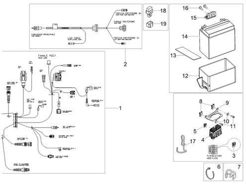Circuit electrique arrière