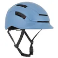 CASQUE VELO ADULTE NEWTON URBAIN COMMUTER BLEU MAT TAILLE 55-58 REGLAGE MOLETTE / ECLAIRAGE ARRIERE USB 270 g -INCLUS CABLE