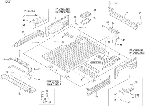 Panneau plancher arrière