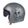 OPEN-FACE HELMET MT HELMETS THE MANS 2 SV SKULL & ROSES A2 MATTE SILVER XS SINGLE VISOR TRANSPARENT (SUPPLIED WITH ONE SCREEN ADDITIONAL DARK (ECE 22.06)