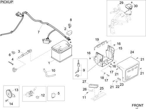 Relais - Batterie - Avertisseur sonore