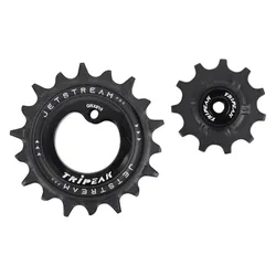 DERAILLEUR JOCKEY WHEEL AOPW TRIPEAK 11-18 TEETH CERAMIC 12/11X2-SPEED SHIMANO GRX RX810/815/820 BLACK (SET OF 2) (WARRANTY 4 YEARS)
