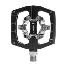 PEDAL GRAVEL/MTB PLATE SWITCH AUTOMATIQUE ALUMINIUM CNC BLACK 90 X 90 mm (COMPATIBLE SHIMANO SPD) (PAIR)
