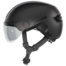 ADULT BICYCLE HELMET ABUS URBAN HUD-Y ACE VELOURS BLACK LIGHT INTEGRATED SIZE M (54-58 cm) ADJUSTMENT ADJUSTMENT DIAL