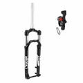 MTB FORK 27.5 " ZOOM 868S TO RESSORT BLACK ADJUSTABLE/BLOCABLE WITH SHIFTER AU HANDLEBAR DEB. 100 mm FOR THRU AXLE BOOST 15-110 PIVOT LISSE CONIQUE 1''1/8-1"1/2 OUTER COMPATIBLE DISC