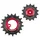 DERAILLEUR JOCKEY WHEEL AOPW TRIPEAK 14-18 TEETH CERAMIC 12X1-SPEED SRAM T TYPE RED (SET OF 2) (WARRANTY 4 YEARS)