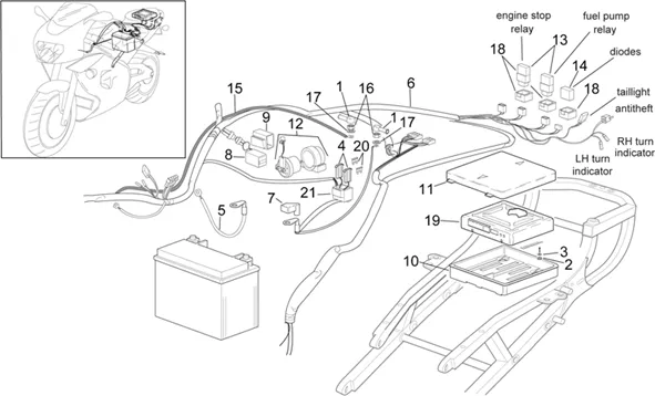 Circuit electrique arrière