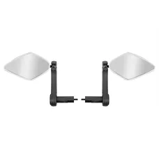 BICYCLE MIRROR RIGHT AND LEFT NEWTON LOSAN WHITE MOUNTING KIT ON HANDLEBAR FOR E-BIKE AND SCOOTER (MIROIR 10X5,5 cm)(PAIR)