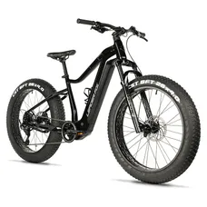 ELECTRIC BICYCLE/E-BIKE MTB FAT BIKE 26 LEADER FOX BRAGA UNISEX BLACK 9-SPEED MID-DRIVE MOTOR BAFANG M510 36-SPEED 95NM BATTERY 23,2AH (20'' - H50,8 cm - SIZE L - FOR ADULT OF 178 cm TO 185 cm)