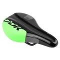 SADDLE JUNIOR NEWTON RAV BLACK DECO GREEN 210X130MM WITH TROU CENTRAL RAIL STEEL BLACK