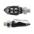CLIGNOTANT MOTO AVOC INZAY 5 LEDS BASE ABS TRANSPARENT/NOIR (L 35mm / H 18mm / L 16mm) (HOMOLOGUE CE) (PAIRE)