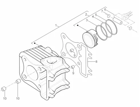 Groupe cylindre-piston-axe