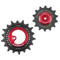 DERAILLEUR JOCKEY WHEEL AOPW TRIPEAK 14-18 TEETH CERAMIC 12X1-SPEED SRAM T TYPE RED (SET OF 2) (WARRANTY 4 YEARS)