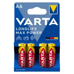 PILE LR06 1.5-SPEED VARTA ALCALINE LONGLIFE MAX POWER AA (SOLD IN PACKS OF 4)