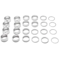 HEADSET SPACER ALUMINIUM SILVER 1"1/8-28.6 (BOX CONTIENT 4X2MM-6X5MM-6X10MM-4X15MM-4X20MM)
