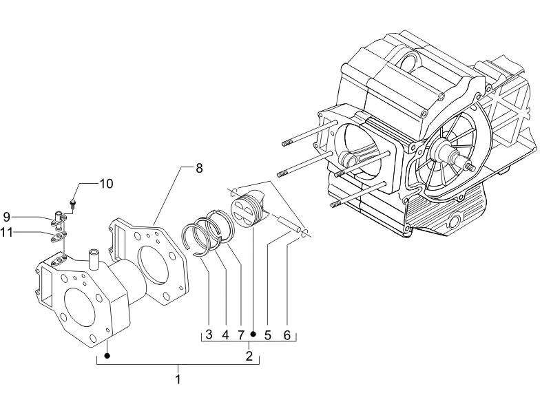 Groupe cylindre-piston-axe 