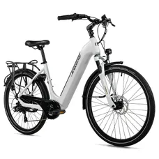 VELO ELECTRIQUE/VAE CITY 26 LEADER FOX LOTUS MIXTE BLANC 7V MOTEUR ROUE AR BAFANG 36V 45Nm BATTERIE 15Ah (18'' - H46cm - TAILLE M - POUR ADULTE DE 168cm à 178cm)