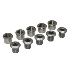 CHAINRING BOLT SET STRONGLIGHT ROAD DOUBLE STAINLESS STEEL (SET OF 5) - CHAINRING BOLT AND NUT