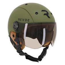 CASQUE VELO ADULTE REVOE PREMIUM URBAIN/CITY KAKI MAT TAILLE 59-60 ECRAN REGLABLE, PROTECTION OREILLE AMOVIBLE (VENDU EN BOITE) COMPATIBLE EBIKE ET TROTTINETTE - HOMOLOGATION EN1078+A1