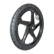 ROUE REMORQUE VELO 20" MOYEU FUSEE BATON PLASTIC NOIR AVEC PNEU - AVEC CATADIOPTRE