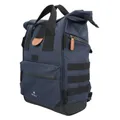 BAG REAR BICYCLE HAPO.G ROLL-TOP BLUE MEDIUM CONVERTIBLE SAC TO DOS (53X26X16CM) (SOLD INDIVIDUALLY) - MOUNTING KIT CROCHETS ON CARRIER