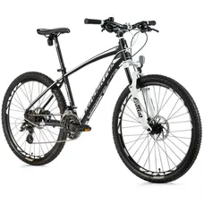 CONVENTIONAL BICYCLE MTB 26 LEADER FOX FACTOR BLACK MATTE/WHITE 7 V FRAME ALUMINIUM 20 INCHES (SIZE ADULT 180 TO 188 cm)