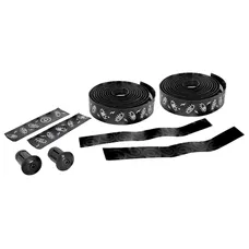 HANDLEBAR TAPE/HANDLEBAR BTP PERFORMANCE PRO BLACK MOTIFS REFLECHISSANTS WITH BOUCHONS (CONFORTABLE THICKNESS 3 mm)