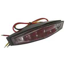 FEU ARRIERE UNIVERSEL REPLAY A LEDS TRIANGLE TRANSPARENT/NOIR AVEC STOP (6 LEDS ROUGES) (HOMOLOGUE CE)
