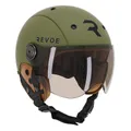 CASQUE VELO ADULTE REVOE PREMIUM URBAIN/CITY KAKI MAT TAILLE 59-60 ECRAN REGLABLE, PROTECTION OREILLE AMOVIBLE (VENDU EN BOITE) COMPATIBLE EBIKE ET TROTTINETTE - HOMOLOGATION EN1078+A1