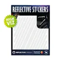 AUTOCOLLANT/STICKER REFLECHISSANT POUR VELO, CASQUE MODELE BANDES UNIVERSELLES BLANC (PLANCHE) -REFLECTIVE BERLIN