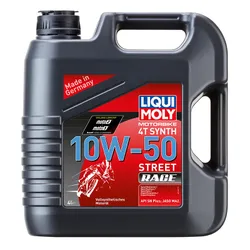 HUILE MOTEUR 4 TEMPS LIQUI MOLY MOTO STREET RACE 4T 10W50 (4 L) 100% SYNTHESE (HUILE MOTEUR OFFICIELLE MOTO 2 ET MOTO 3)