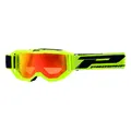 MASQUE/LUNETTES CROSS PROGRIP 3300 FL VISION GO MULTILAYERED JAUNE FLUO MAT ECRAN MIROIR ROUGE ANTI-RAYURES/ANTI U.V./ANTI-BUEE (HOMOLOGUE CE-EN-N- AC-96025 REV.2)