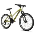 CONVENTIONAL BICYCLE MTB 24 LEADER FOX SPIDER 2026 FILLE GREEN KAKI 7-SPEED (SIZE CHILDREN'S 135 TO 145 cm)