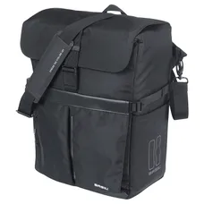 BICYCLE PANNIER SAC BANDOULIERE BASIL MOVE COMMUTER BLACK RIGHT/LEFT 15L MOUNTING KIT MIK HOOKS FOR CARRIER
