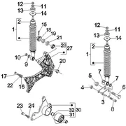Suspension arrière - Amortisseur/s