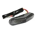FEU ARRIERE 50 A BOITE/MOTO TRIANGLE LUXE FUME A LEDS AVEC STOP + ECLAIRAGE (LONG 82mm - LARGE 40mm - HAUT 20mm) (HOMOLOGUE CE) -REPLAY