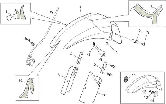 Carrosserie av. - Garde-boue AV