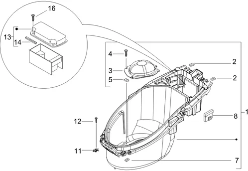 Logement casque - Dessous de selle