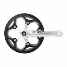 CITY CRANKSET STRONGLIGHT 8-SPEED IMPACT R SILVER 170 mm 46T WITH CARTER FOR TRANSMISSION WITHOUT CHAIN TENSIONER FOR MOYEUX VITESSES INTEGREES (AXLE SQUARE TAPER 127 mm)