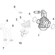 Carburateur complet - Raccord d'admission