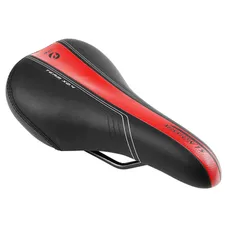 SADDLE JUNIOR NEWTON MISSION BLACK DECO RED/SILVER 240X160MM RAIL STEEL BLACK
