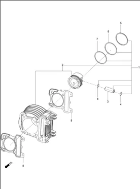 Groupe cylindre-piston-axe