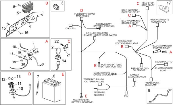 Circuit electrique arriere