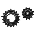 DERAILLEUR JOCKEY WHEEL AOPW TRIPEAK 12-18 TEETH CERAMIC 12X2-SPEED SHIMANO ULTEGRA R8100/105 R7100 BLACK (SET OF 2) (WARRANTY 4 YEARS)